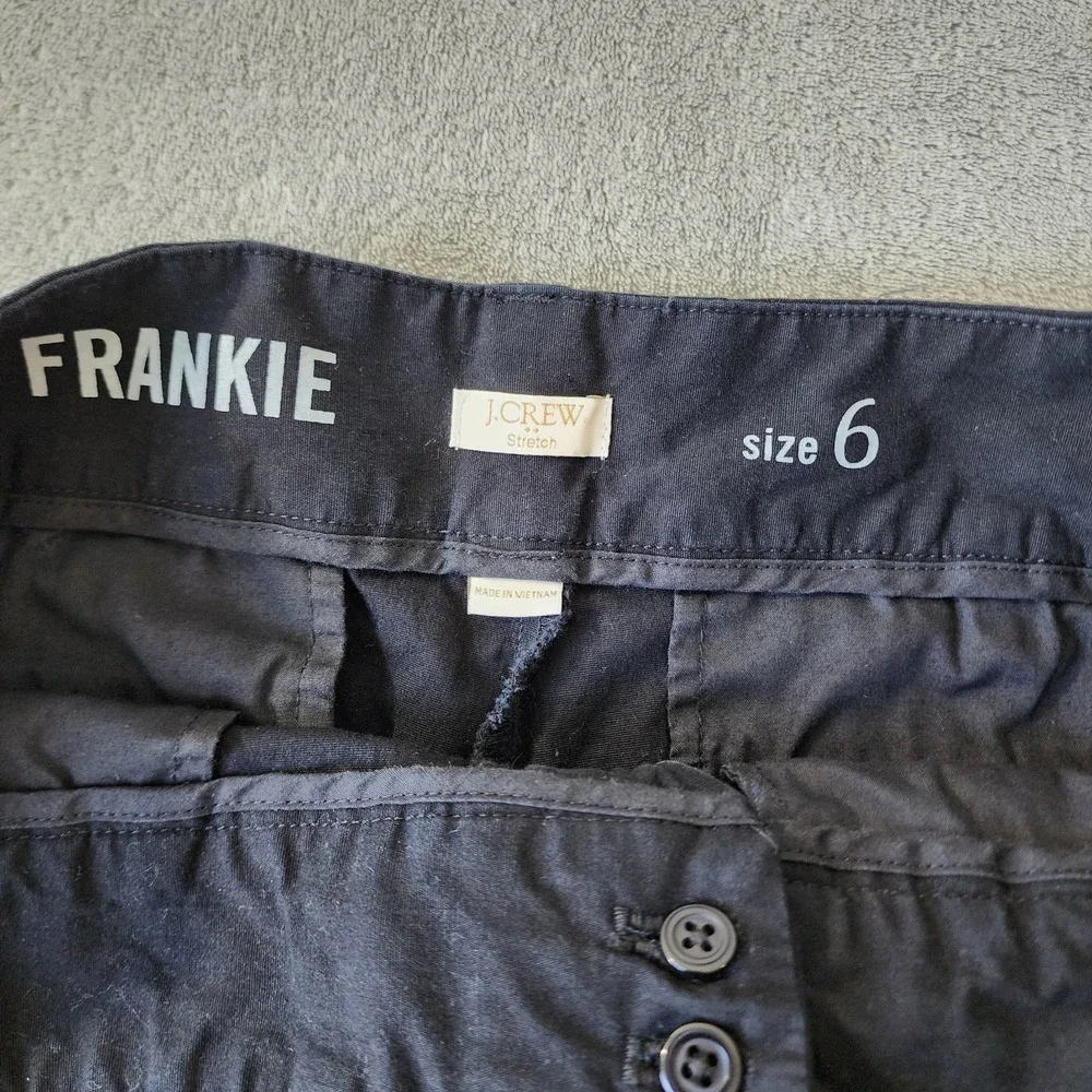 J Crew Women's‎ Shorts Black Frankie Stretch Size 6 Chino